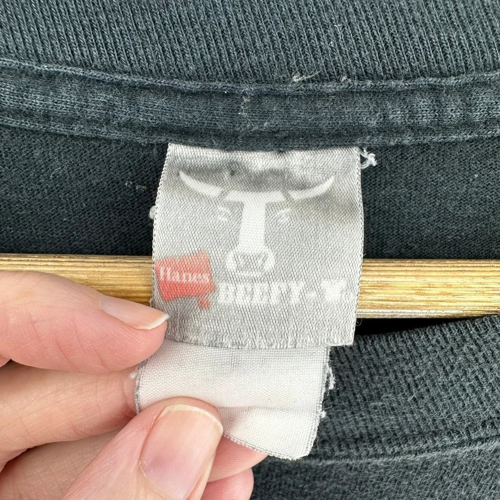 Y2K Los Chinos Black Long Sleeve T-Shirt Music Skeleton L/XL Double Sided VTG - Picture 4 of 7